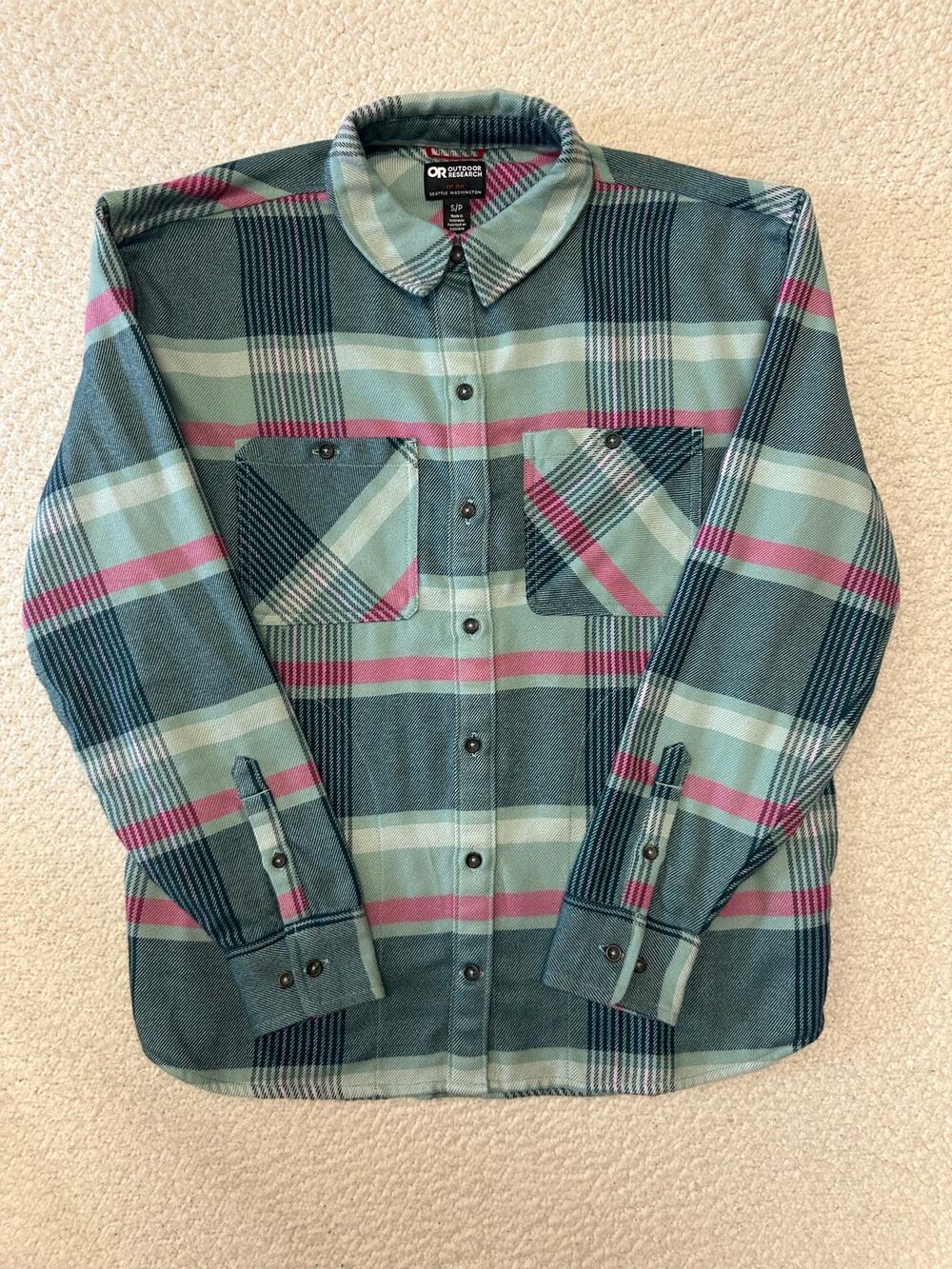 Outdoor Research Womens Long Sleeve Feedback Flannel Twill Shirt Small